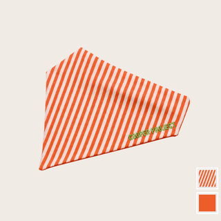 Orange Stripe Dog Bandana — Orange Reverse, shown on its own