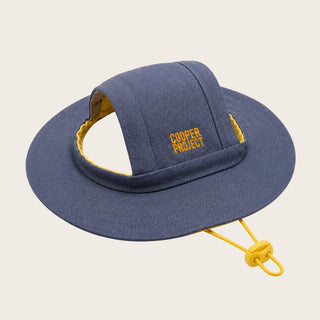 Blue Dog Bucket Hat — Yellow Lining, shown on its own