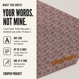 Blush Floral Dog Bandana: three lines of your own words, stitched