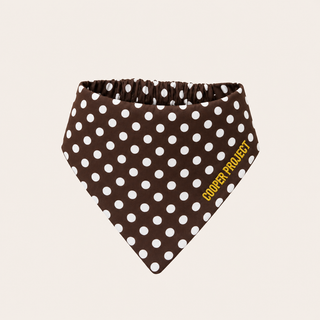 Brown Polka Dot Dog Bandana, shown on its own