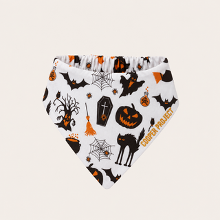 Halloween Dog Bandana — Orange Reverse, shown on its own