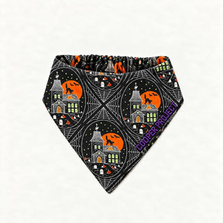 Haunted House Dog Bandana, shown on its own