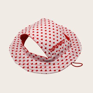 Hearts Dog Bucket Hat, shown on its own