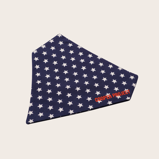Navy Star Dog Bandana, shown on its own