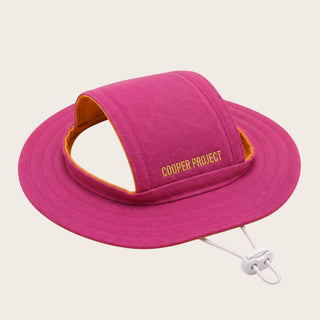 Pink Dog Bucket Hat — Yellow Lining, shown on its own
