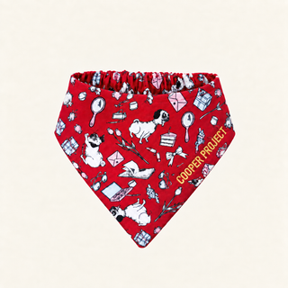 Red Dogs Bandana — Yellow Reverse, shown on its own