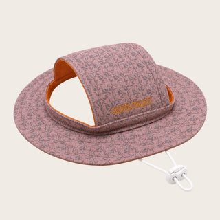 Rose Floral Dog Bucket Hat — Orange Lining, shown on its own