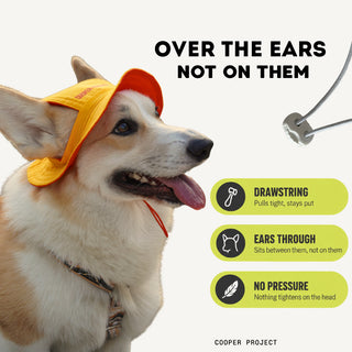 How the Yellow Dog Bucket Hat — Red Lining sits: over the ears, not on them